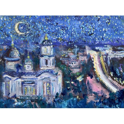 Donetsk. Sleeping Handsome – Original Donetsk Cityscape Painting by Marina Stognieva